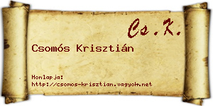 Csomós Krisztián névjegykártya